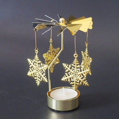 Rotary Candle Holder,Spinning Flying Angel Tea Lights Candle Holder,Spinning Romantic Candlestick for Wedding Home Decor(Carousel,Silver)
