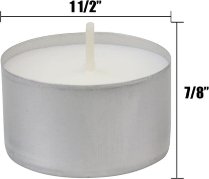 Stonebriar White Unscented Smokeless Long Burning Tea Light Candles with 8 Hour Burn Time, 200 Count