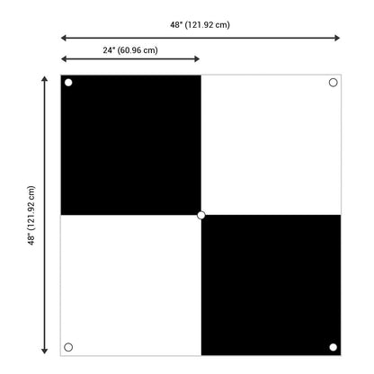 Sky High Bull's-Eye (48"x48") Drone Ground Control Point GCP - UAV Aerial Target for Mapping & Surveying (6 Pack) | Center Eyelet (Black/White Markers) | Pix4D & DroneDeploy Compatible