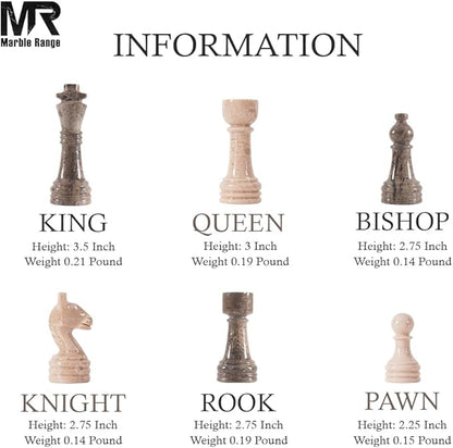 Marble Chess Set for Adults 15 Handmade Oceanic &amp Verona Board Game with 32 Chess Pieces 2 Extra Queens &amp Storage Box Luxury Travel Game – Elegant Home Décor