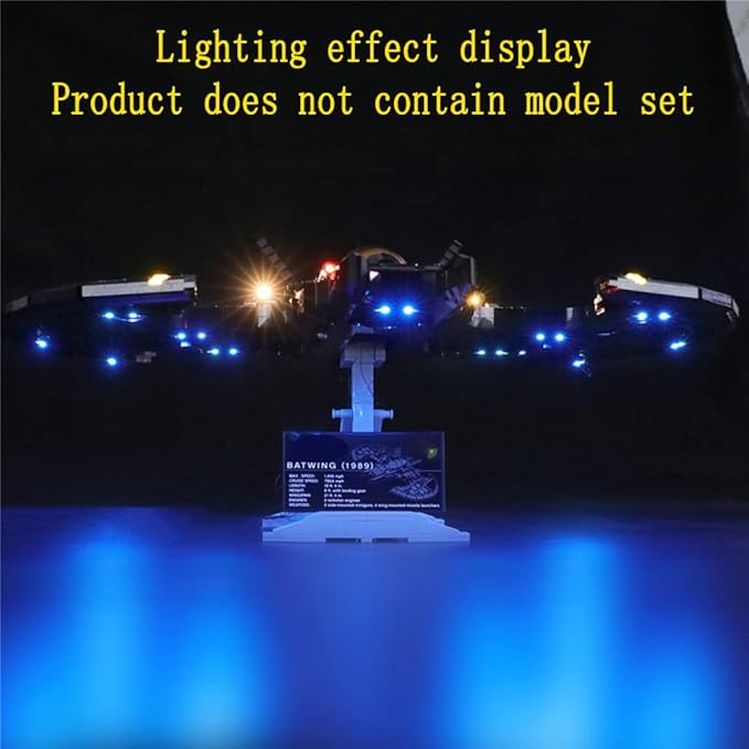 LED Light Kit Compatible with Lego 1989 Batwing - Lighting Set for 76161 Building Model (Model Set Not Included)
