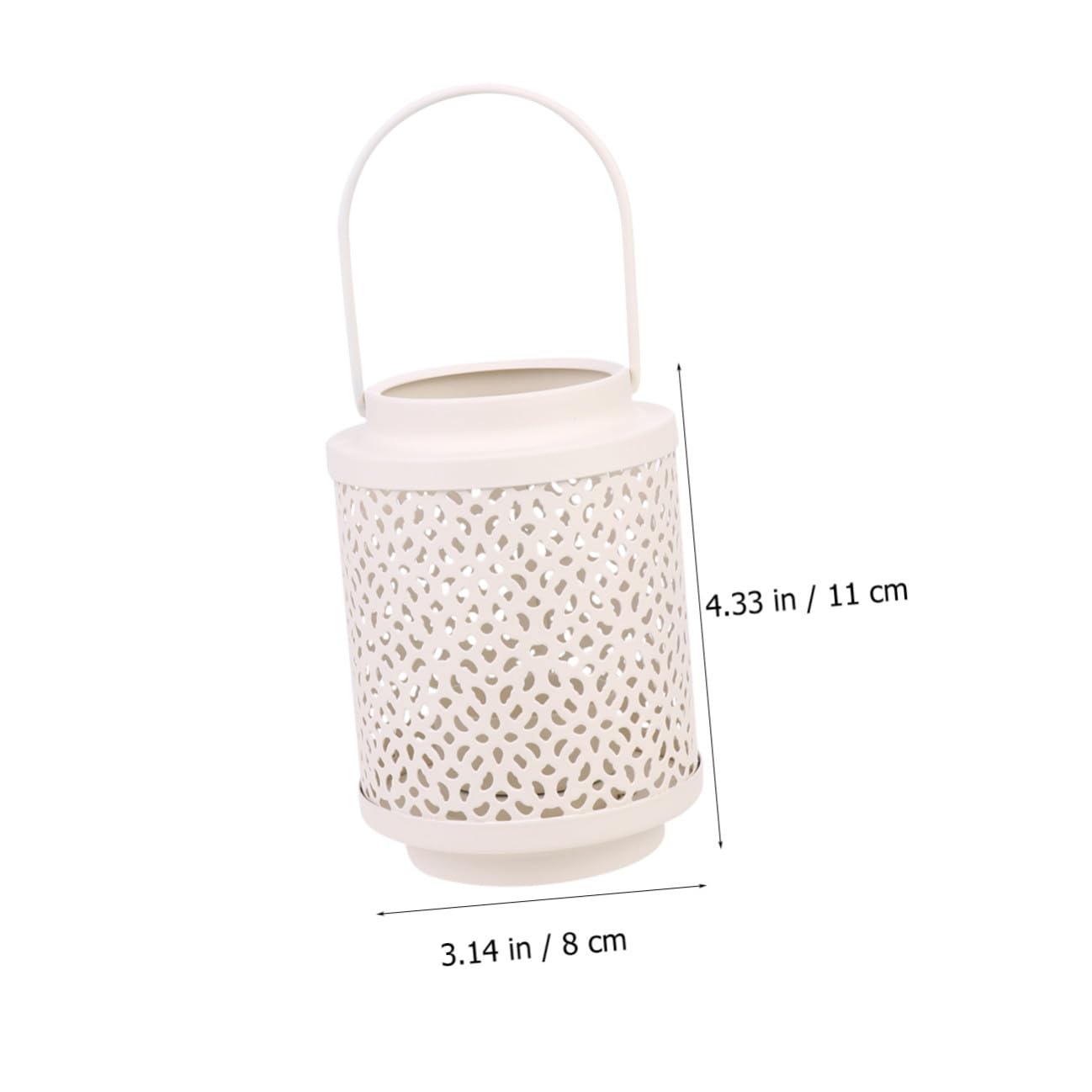 Garneck Iron Art Hollow-Out Candle Stand Decorative Candlestick Holder White Metal Lantern for Restaurant Tabletop Adornment Home Dining Decor