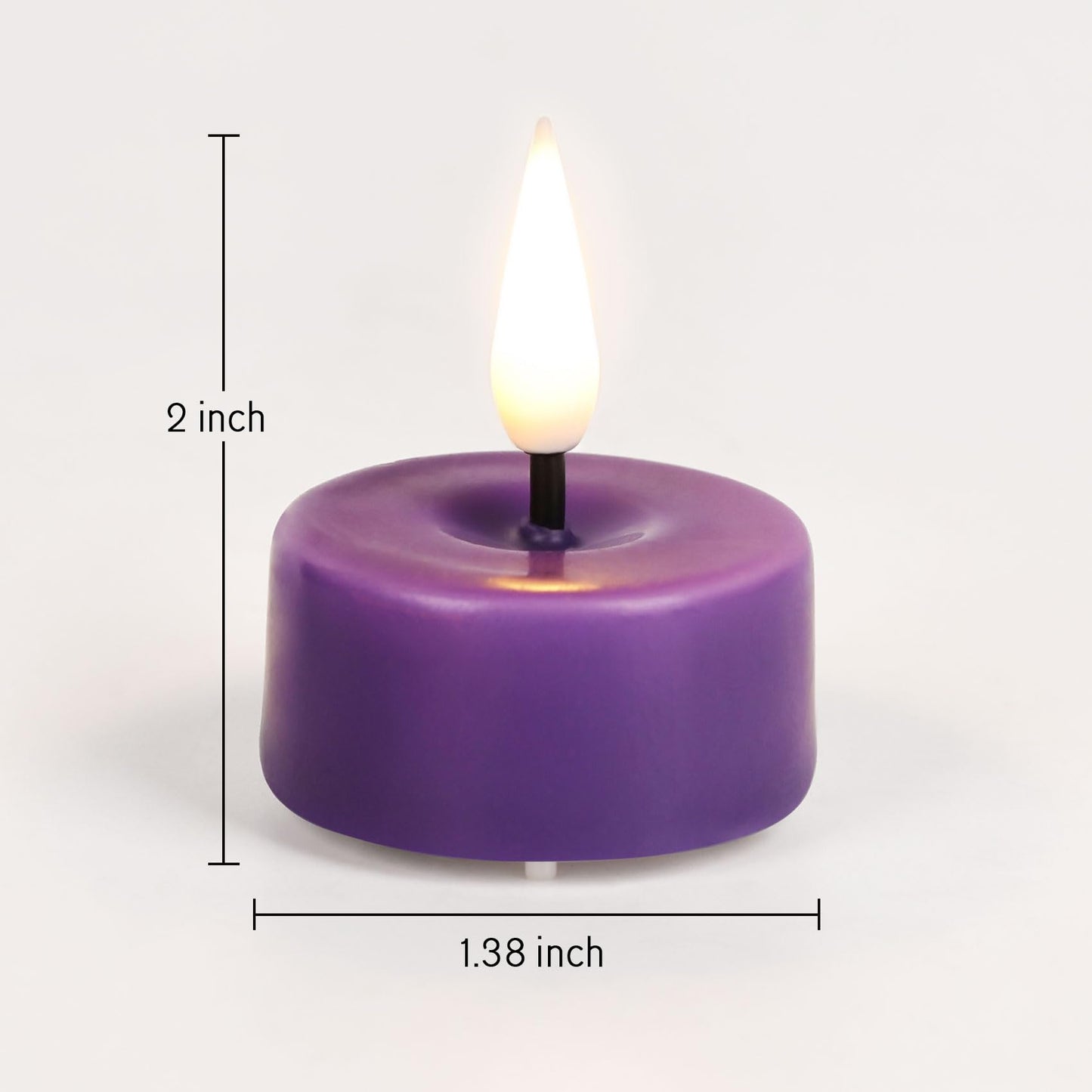 Eywamage Purple Flameless Wax Tealights with Remote Batteries, Flickering LED Tea Votive Candles Set of 10