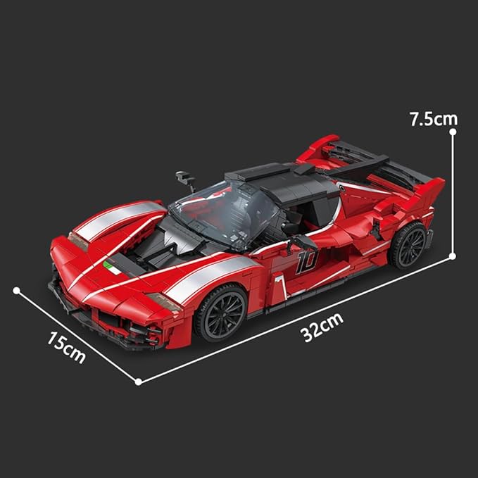 Red Supercar Building Block Toy 1047 Pieces MOC Car Adult Display and Collection Racing Car Sports Car Gift Toy