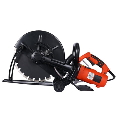 Electric Cut Off Saw, 14inch 2800w Wet/Dry Concrete Saw Cutter Guide Roller With Water Line Attachment For Granite, Porcelain,Wood,Stone