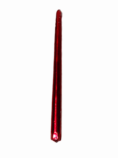 D'light Online Elegant 12" Unscented Metallic Red Taper Candles, Premium Quality Hand-Dipped Tapered Candles, Dripless and Smokeless - Set of 12 (12 Inch, Metallic Red)