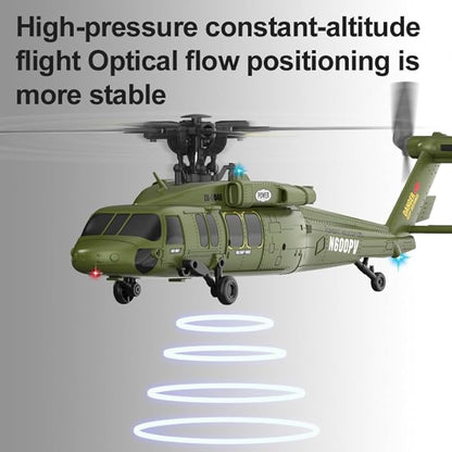 Hanll Black Hawk K200 6CH Simulation RC Helicopter with Brushless Motor Optical Flow &amp Altitude Hold One-Key Inverted Flight 2.4G Remote Control High Simulation Aerobatic Model (Grey/2 Battery