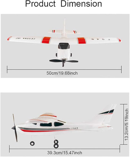 F949 RC Plane 3CH 2.4Ghz Remote Control Airplane EPP 3D6G RTF RC Airplane for Beginners Easy to Fly RC Glider with 2 Batteries Propellers Landing Gear (LED 2BSL)