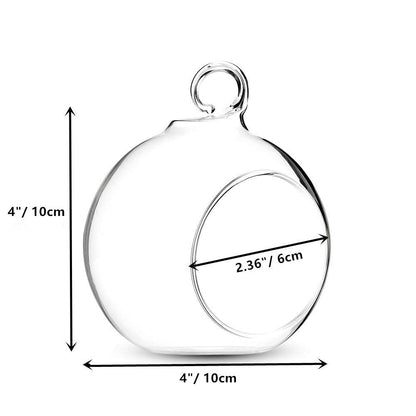 Set of 8 Air Plant Holder Hanging Glass Globe Tea Light Candle Holders Home Wedding Party Centerpieces Decor Indoor Outdoor Tealight Candleholders (8Pcs 4 inches Diameter)