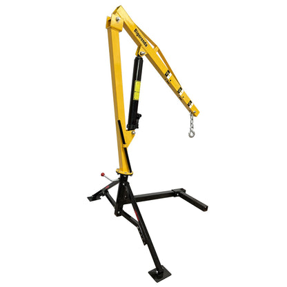 Hydraulic Pickup Truck Crane with Hand Winch,2000 LBS Capacity,360°Swivel Truck Jib Engine Hoist Crane,Davit Crane,44.09”to 57.48”Working Boom Range,for Lifting Workshops,Construction,Agriculture