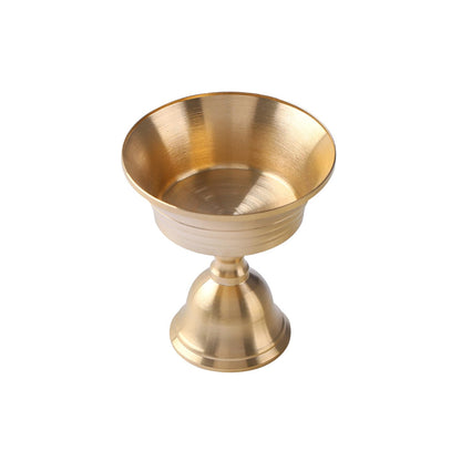 Brass Candlestick for Buddhist Temples Butter Lamp Holder Golden Tealight Candle Stand for Altars Decors Candleholder Brass Candle Base