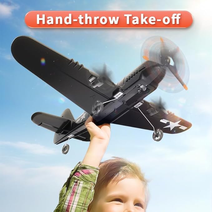 XOS Brushless Stunt RC Drone Plane Airplane Glider for Adults Remote Control Electric Aerobatic RTF Fighter Jet Aircraft with Colorful Light EPP Hobby Airplane for Beginners Kids Boys Gifts