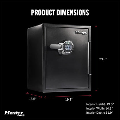 Master Lock Black Steel Fireproof and Waterproof Safe with Digital Keypad, 2.0 cu-ft, STW205GYC