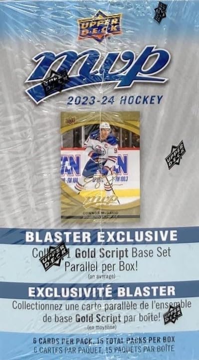 Upper Deck 2023-24 MVP Hockey Blaster Box (15 Packs of Hockey Cards)