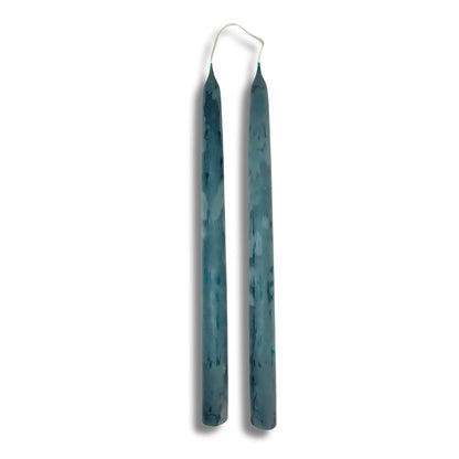 Candlestock Beeswax Taper Candles – Standard 7/8" Diameter, Pure 100% Natural USA Beeswax, Cotton Wick, Dripless, Long-Burning, Handmade in Woodstock, NY- 12 Inches - 1 Pair (2 Candles) - Teal