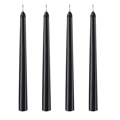 10 inch Black Taper Candles Set of 4 Tapered Candle, Tall Candlesticks,Dripless and Smokeless,Home Dinner Candl, Party, Wedding, Halloween, Christmas(9.9 inch, Black)