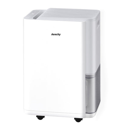 AEOCKY 2500 Sq.Ft Compressor Dehumidifier, Max 50 Pint/D Dehumidifier with Drain Hose for Basement, Home, Bathroom, Bedroom, Intelligent Humidistat, Quiet, 0.5 Gallon Water Tank Capacity