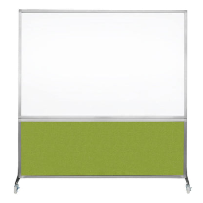 DivideWrite Mobile Whiteboard | Double Sided Dry Erase Board | Portable Office Cubicle Partition | Display for Classrooms, Conference Rooms, Meeting Areas and More | Black Fabric 5' Wide X 6' Tall