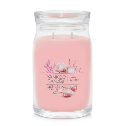 Yankee Candle Pink Sands Scented Signature 20oz Large Jar 2-Wick Candle Over 60 Hours of Burn Time