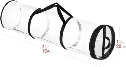 Hearth & Harbor Wrapping Paper Storage Container - Clear Holder for 14 Rolls | Tear-Proof Gift Organizer