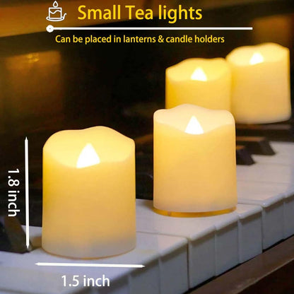 HoneTeek Rechargeable LED Candles with Remote, 6pcs Flameless Flickering LED Tea Light, Battery Candles Flickering for Halloween Christmas Decoration Remote Control Tea Lights
