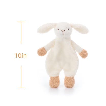 Apricot Lamb Stuffed Animals Security Blanket White Bunny Rabbit Infant Nursery Character Blanket Luxury Snuggler Plush(White Bunny, 10 Inches)
