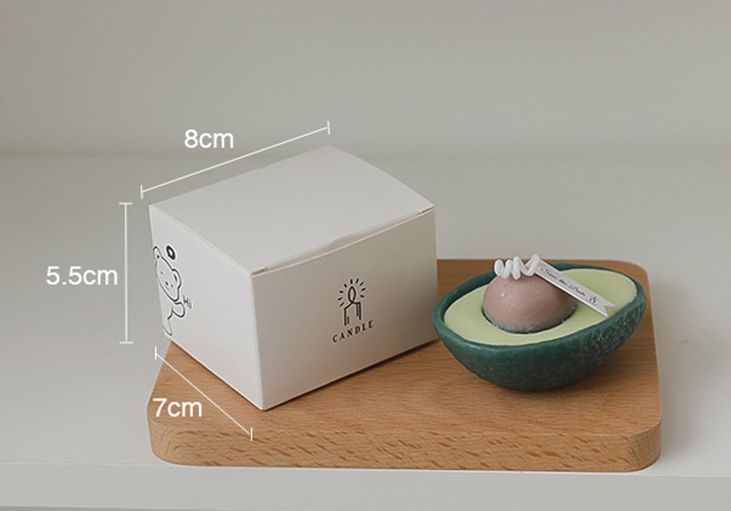 Avocado Shaped Scented Candle,90G Aroma Soy Wax Decorative Candle for Table Photo Prop Birthday Gift,Prefect for Meditation Stress Relief Mood Boosting Bath