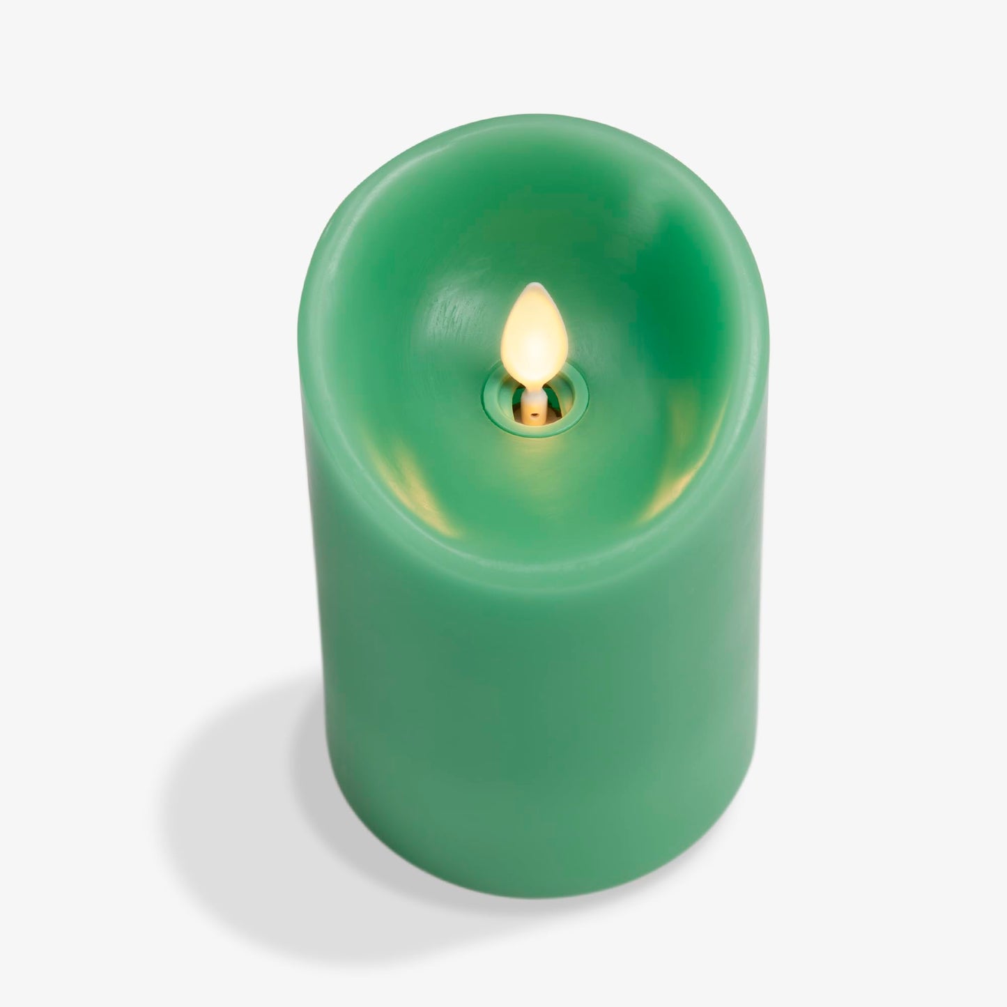Luminara Flameless LED Battery Operated Flickering Pillar Moving Flame Candles (Vibrant Green, 3" x 4.5")