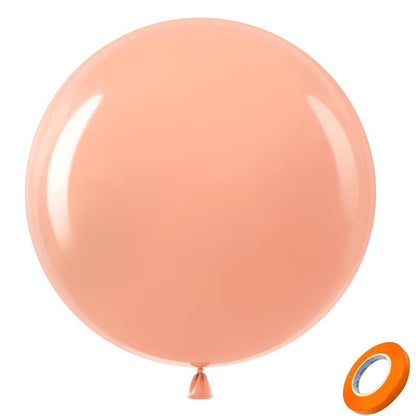 Bezente Pastel Orange Giant Balloons 36 Inch - 8 Pack Jumbo Orange Balloons Large Round Light Orange Peach Latex Balloons for Bridal Shower Wedding Birthday Party Decorations