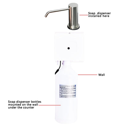 EXVEST Automatic Touchless Soap Dispenser for Kitchen Sink, Brushed Nickel, High Capacity, Durable Material, Multiple Power Supply Modes, Versatile Use, Liquid Soap, Shampoo, Hand Sanitizer
