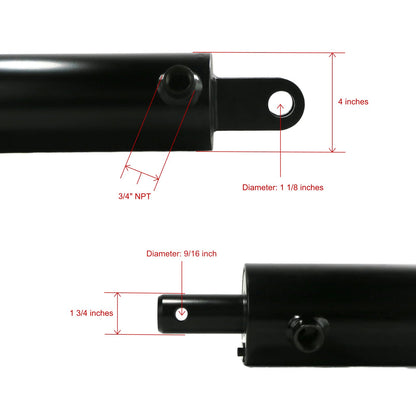 The ROP Shop Universal Hydraulic Cylinder, 4" Bore x 24" Stroke for 22-25 Ton Log Splitters