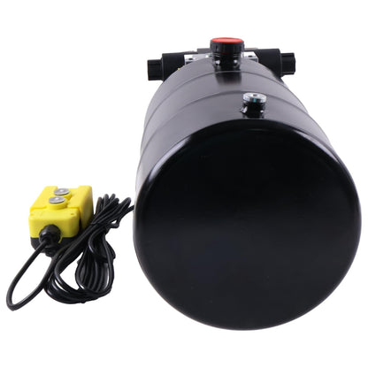Solarhome 12V DC Double Acting Hydraulic Power Unit 10 Quart Steel Tank 1.6KW 2600PSI SAE 8 Ports with Remote Control Compatible with Dump Trailer and Car Lifting
