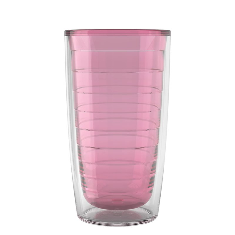 Tervis Clear & Colorful Tabletop Made in USA Double Walled Insulated Tumbler Travel Cup Keeps Drinks Cold & Hot, 16oz, Pink Sand