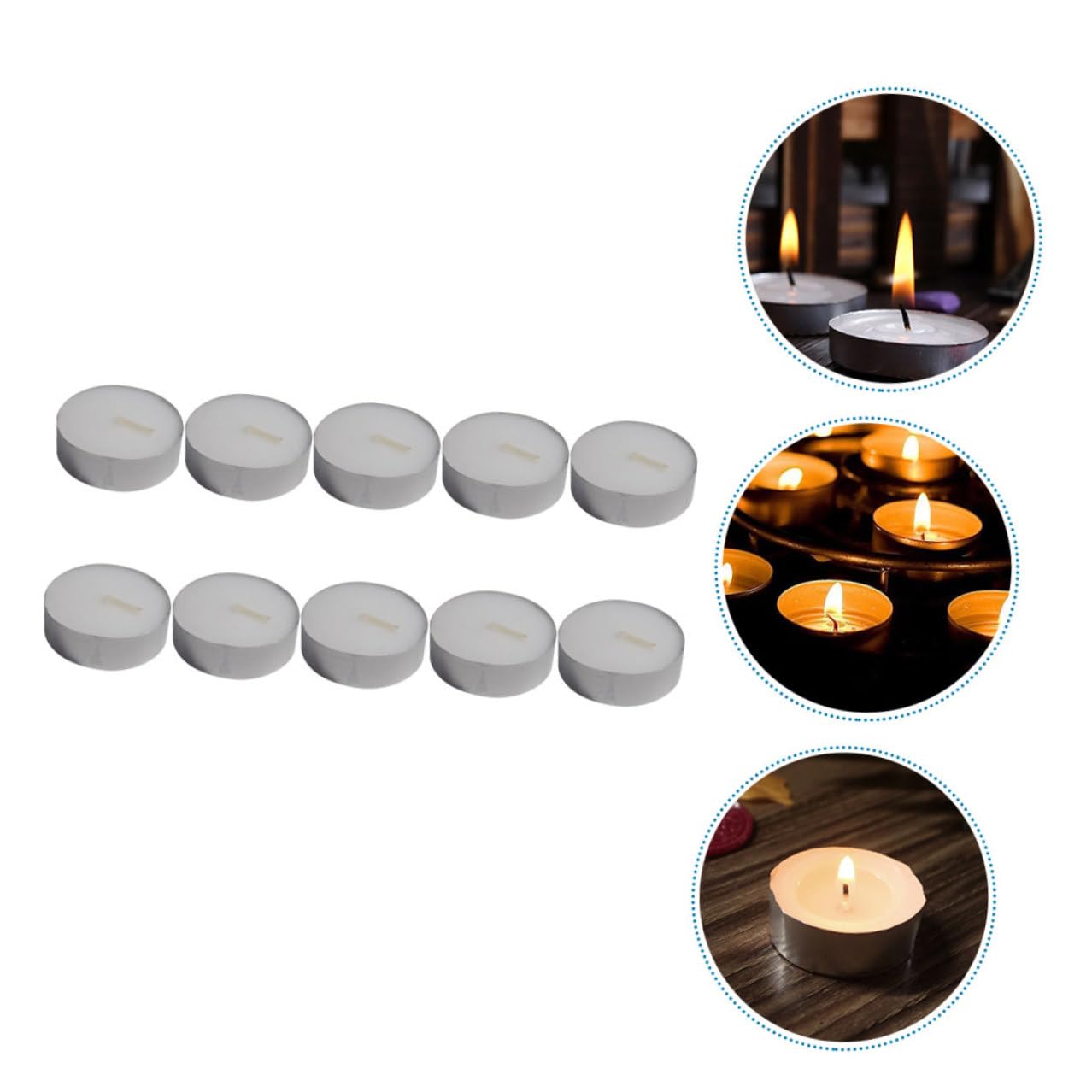 Toyvian 10pcs White Mini Round Tea Light Candles Smokeless Paraffin Small Candles Bulk Pack for Bathrooms and Shopping Malls, Long Burning, for Home Decor and Relaxation