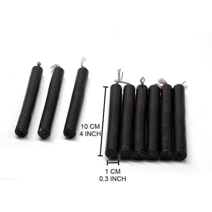 Vrinda® Set of 20-4" Mini Chime Ritual Spell Unscented Taper Candles – Ideal for Chime/Altar/Spell Work (Black)