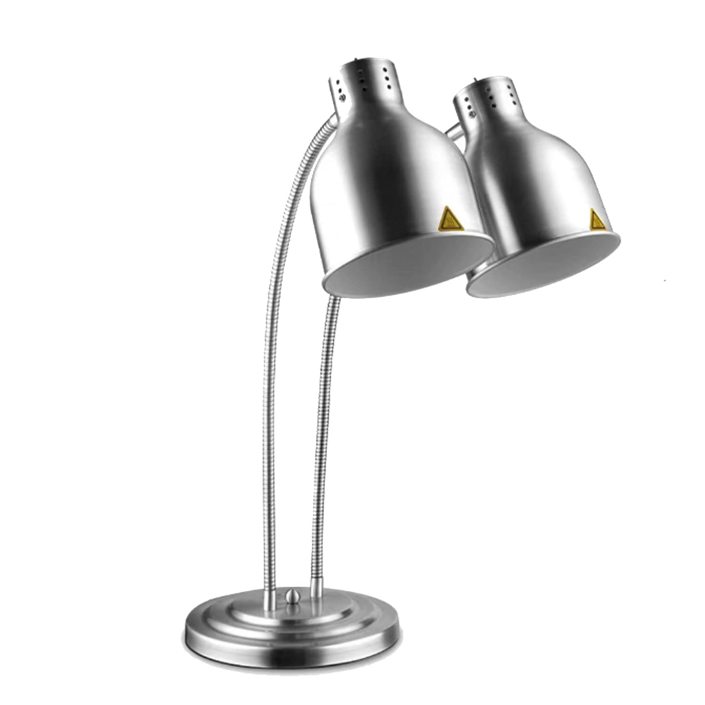GAINTOO Dual Bulb Food Heat Lamp Restaurant Food Warmer Light Portable Heating Lamps Silver (Dual Head)