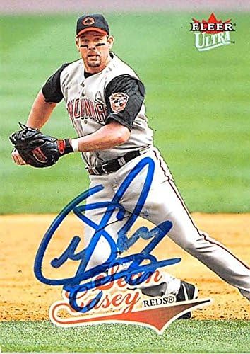 Sports Memorabilia Autograph Warehouse 301974 Sean Casey Autographed Baseball Card - Cincinnati Reds 2004 Fleer Ultra No. 53