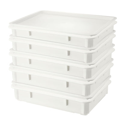 SHUNYILONG Pizza Dough Proofing Box 5-Piece Set - Stackable Dough Boxes with Lids (17.84" D x 12.8" W x 7.8" H) & Bakery Storage Containers for Bread, Sourdough - Commercial Food Prep