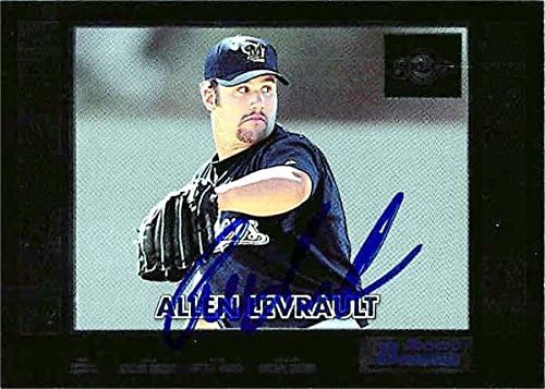 Sports Memorabilia Autograph Warehouse 344069 Allen Levrault Autographed Baseball Card - Milwaukee Brewers FT 2000 Bowman Chrome No. 291