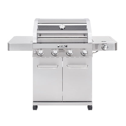 Monument Grills Larger Convertible 4 Burner Natural Gas Grill Stainless Steel Cabinet Style Propane Grills, LED Controls,Side Burner(Without Conversion Kit)