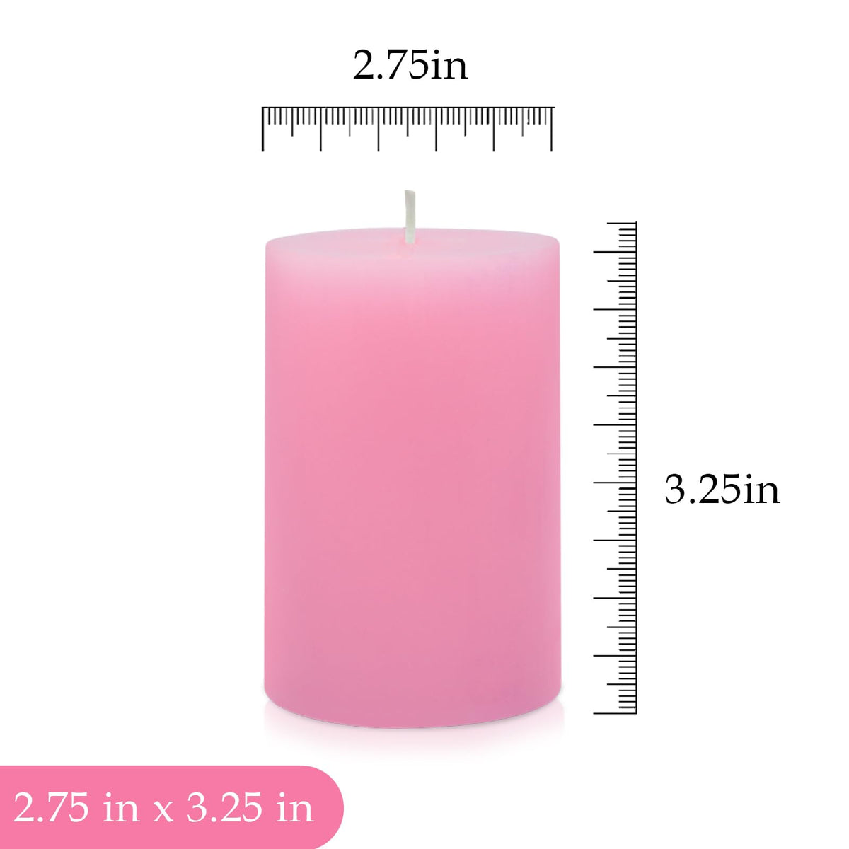 6 Pack 2.75 "x 3.25" Pink Pillar Candle for Home Restaurants Spa Church Weddings, Hand Poured Unscented Smokeless Dripless Column Candle, Emergency, Long-Lasting Candle