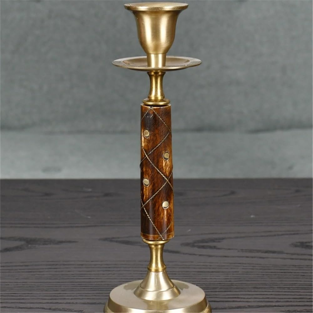 Candle Holder High Quality Brass Retro Handmade Candle Holder Decoration for Home Restaurant Shooting Sports Ornaments Decorative Candle Holder