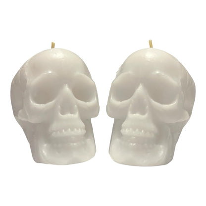 2 pcs White Skull Candles for Purity and Strength (Witches, Figure, aessthetic, Skeleton, Goth, Spooky, Ritual, Fireplace, Decorations, Bloody, Brain, Spiritual, Weird, Satanic, drip)
