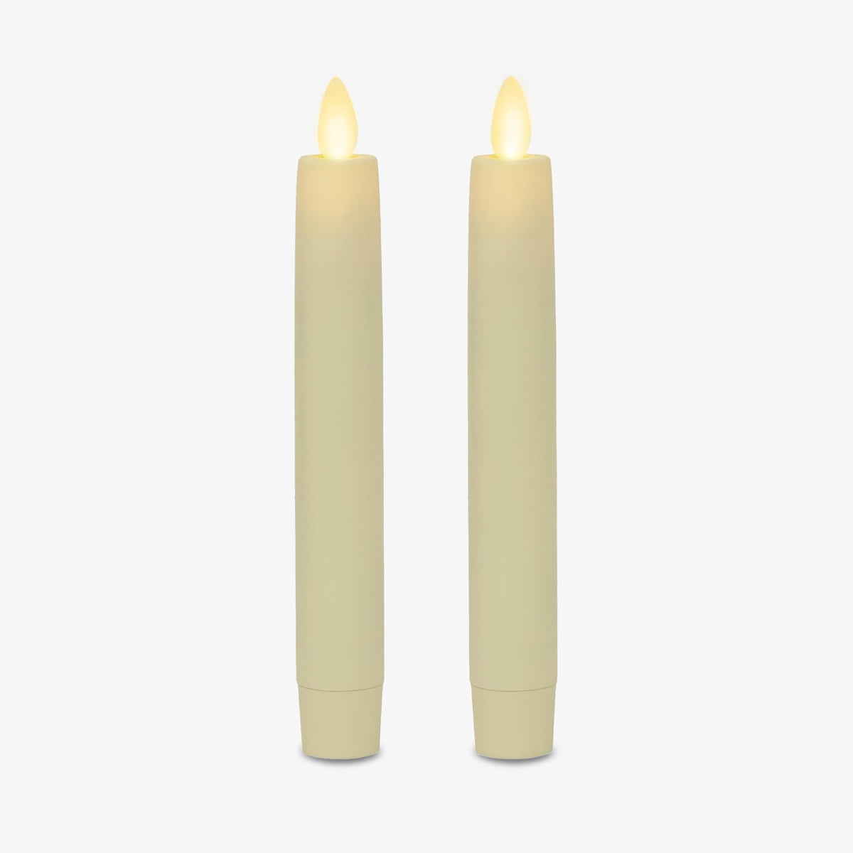 Luminara - Flameless Battery Operated Taper Candle - Ivory - Pack of 2-1x6 inch - LED Flickering Flame - Realistic Safe for Home Kids and Pets