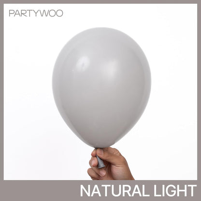 PartyWoo Gray Balloons - 50pcs 12 Inch Matte Gray Latex Helium Balloons for Celebrations