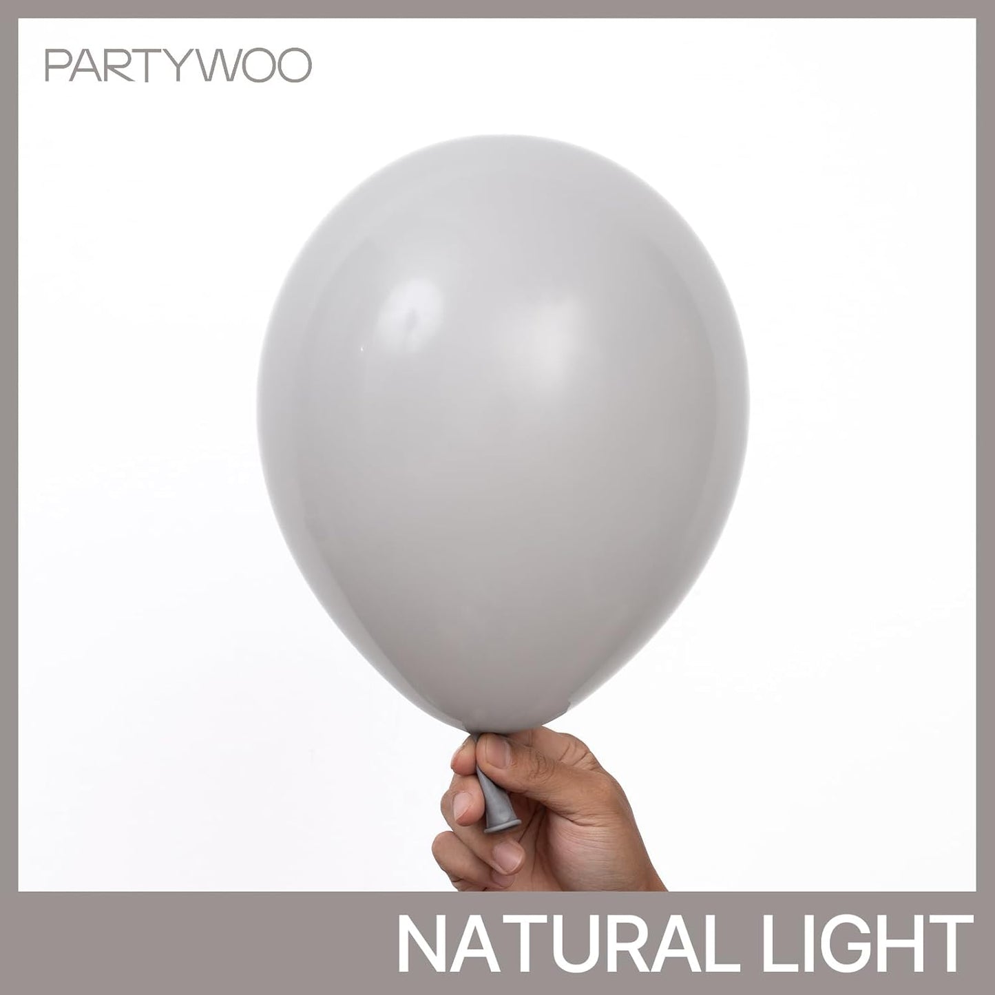 PartyWoo Gray Balloons - 100 Pcs Matte Grey Latex Balloon Arch Kit for Baby Showers & Parties | 5-18 Inch Sizes