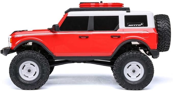 Axial 1/24 SCX24 F Bronco 4X4 RTR Brushed Rock Crawler (Battery &amp Charger Included) - Remote Control Car RC Cars RC Rock Crawler 4WD RTR 1/24 Scale for Adult (Red (AXI00006V2T6))