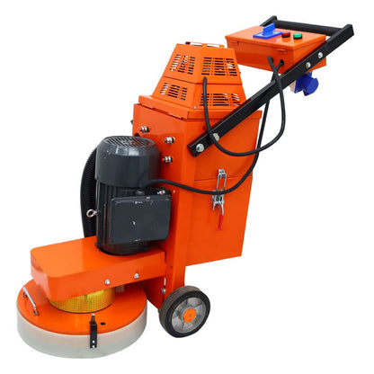 INTSUPERMAI Concrete Floor Polisher Hand-push Concrete Grinding Machine Cement Ground Grinder Floor Grinder Ground Polishing Machine for Restore New and Old Ground Vacuum Dust with Built-in Fan 220V