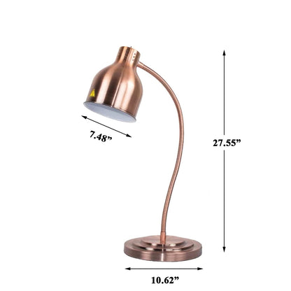 GAINTOO Table Food Heat Lamp Infrared Food Warmer Portable Heating Lamps for Food 250 Watts(Single Arm(Copper))