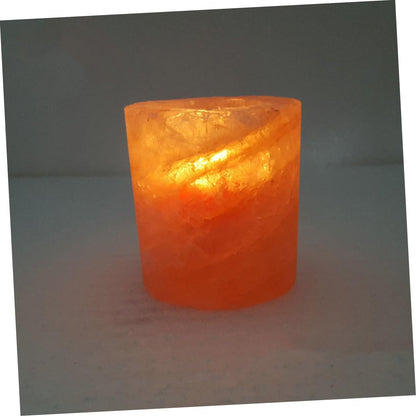 Amosfun 2pcs Himalayan Salt Candle Holder for Meditation Home Decor Elegant Table Ornament for Centerpieces Unique Temple Design